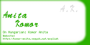 anita komor business card